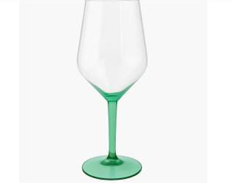 Happy Glass Lady Abigail Wijnglas met Gekleurde Steel 2 Pack - Kunststof Glazen 470ml