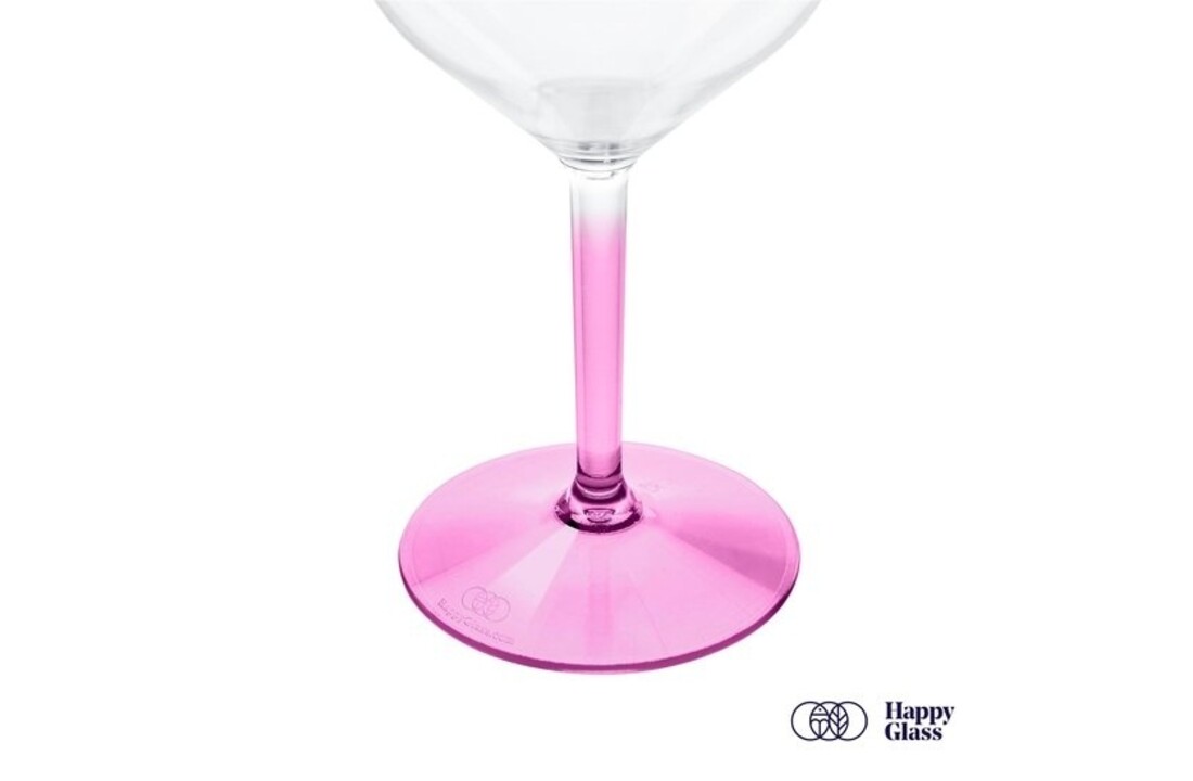 Happy Glass Lady Abigail Wijnglas met Gekleurde Steel 2 Pack - Kunststof Glazen 470ml