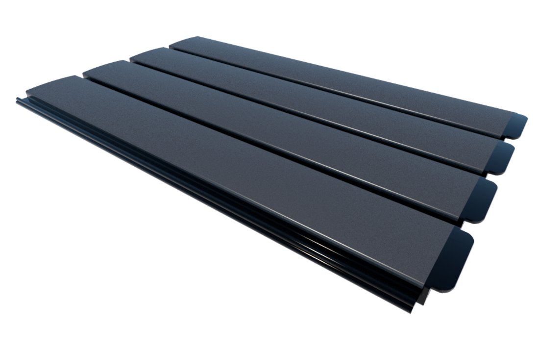 Zwemland Polycarbonaat zwembad anti alg lamellen solar zilver.
