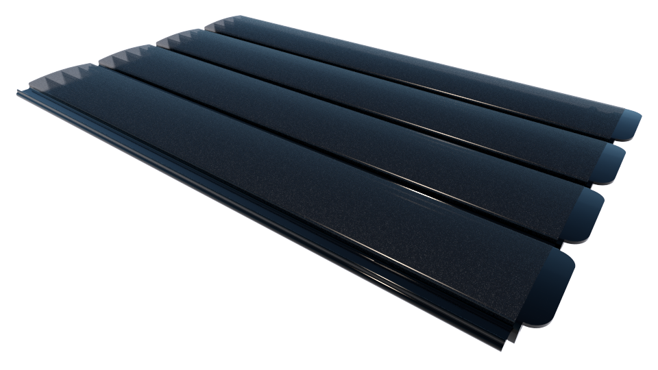 Zwemland Polycarbonaat zwembad lamellen P60 solar grafiet.