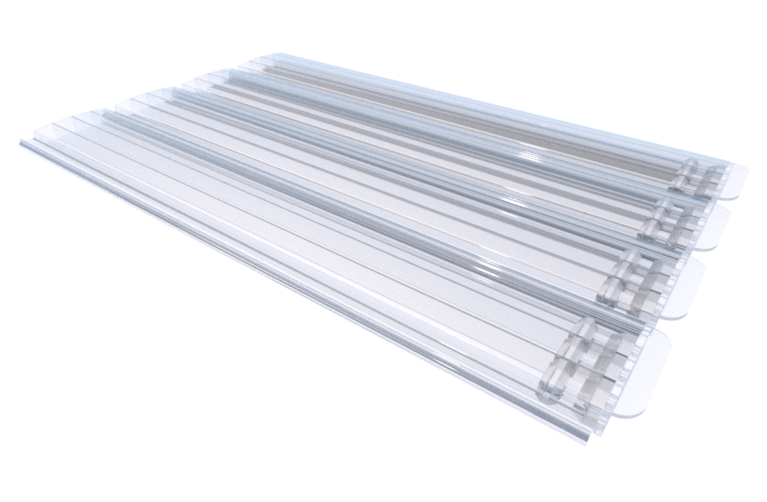 Zwemland Polycarbonaat zwembad lamellen P60 transparant.
