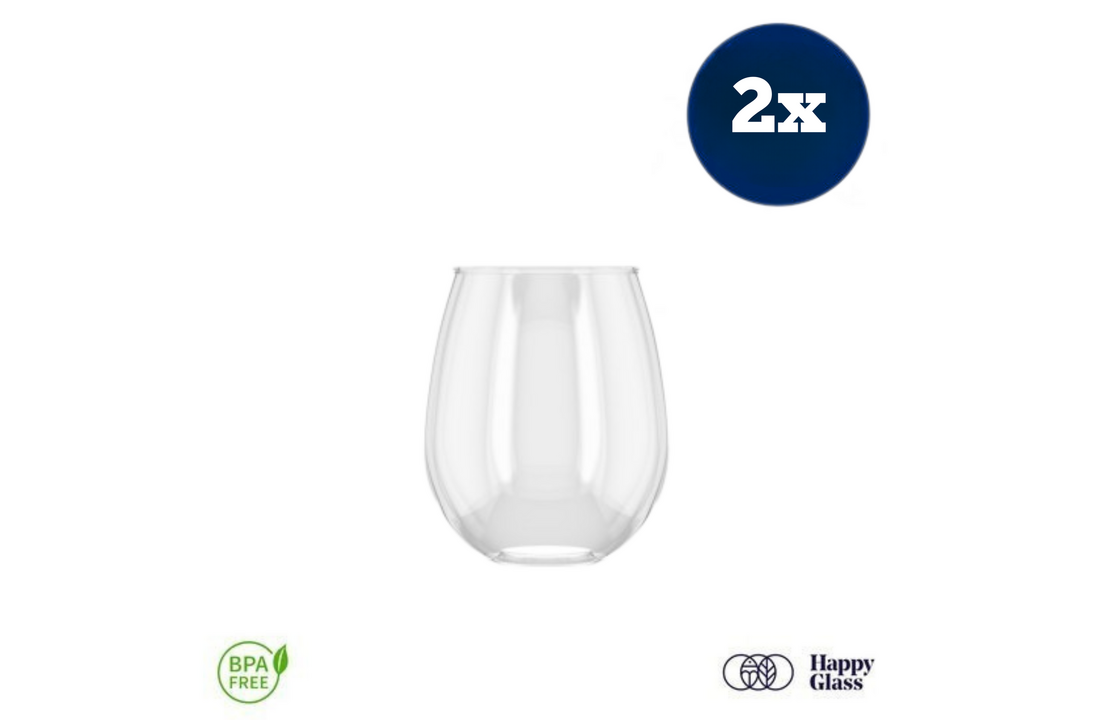 HappyGlass Tik Tucker Drinkglas - Set van 2 Kunststof Glazen 400 ml