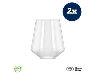 HappyGlass Lady Yoko Drinkglas- Set van 2 Kunststof Glazen 400 ml