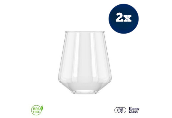 HappyGlass Lady Yoko Drinkglas- Set van 2 Kunststof Glazen 400 ml
