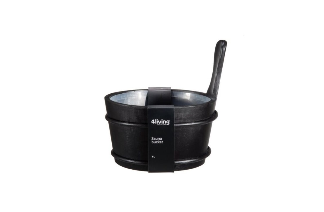 Emendo Sauna emmer, lepel en 1000 ml Euca opgietmiddel  - Zwart