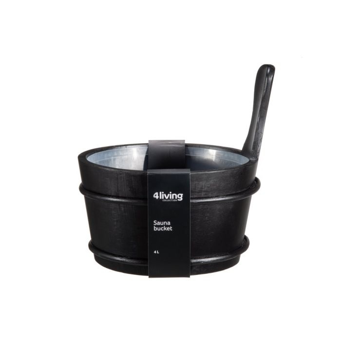 Emendo Sauna emmer, lepel en 1000 ml Euca opgietmiddel  - Zwart