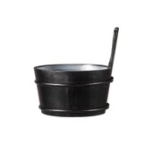 Emendo Sauna emmer, lepel en 1000 ml Euca opgietmiddel  - Zwart