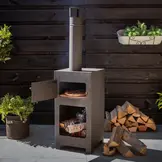 Fancy Flames Terraskachel + pizzaoven zwart