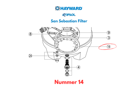 Hayward San Sebastian Side Filter deksel - Side lid transparent Ø300
