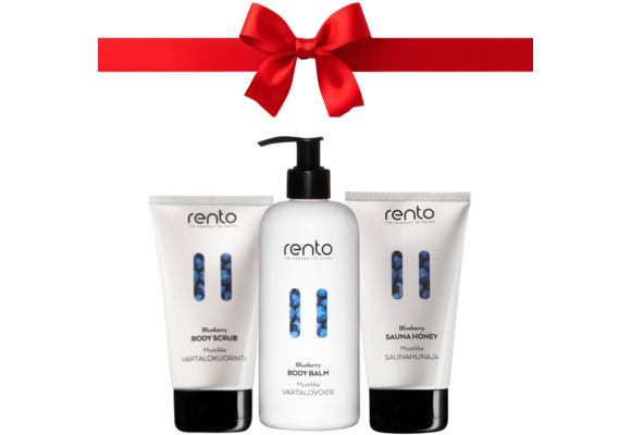 Rento Bosbessen Verwen Cadeauset Body Scrub, Body Balm & Sauna Honey