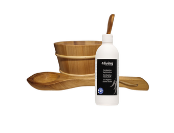 4living Sauna emmer, lepel en 500 ml Eucalyptus opgietmiddel - Elzen