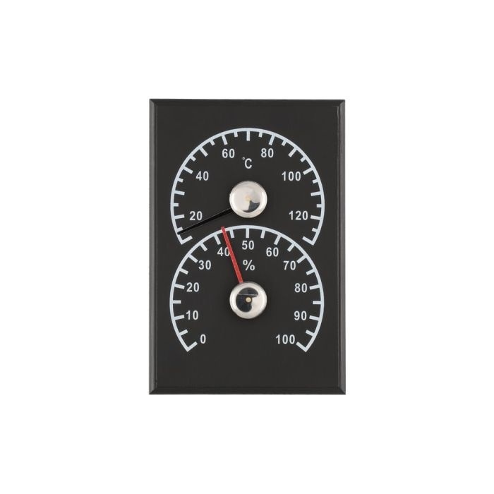 4Living Sauna Thermometer & Hygrometer Zwart