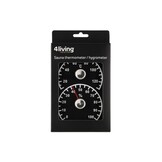 4Living Sauna Thermometer & Hygrometer Zwart