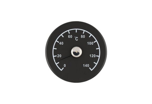 4Living Sauna Thermometer Rond - Zwart hout
