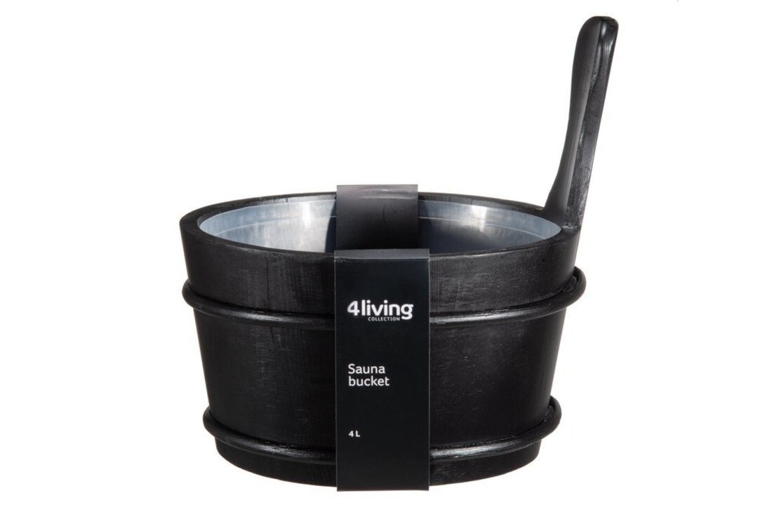 4Living Sauna emmer Zwart 4 L