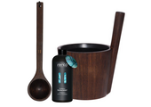 Rento Sauna Bamboe Cadeauset - Emmer + Lepel + Geur - Donkerbruin