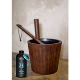 Rento Sauna Bamboe Cadeauset - Emmer + Lepel + Geur - Donkerbruin