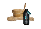 Rento Houten Sauna emmer, lepel en 400 ml Eucalyptus opgietmiddel - Licht