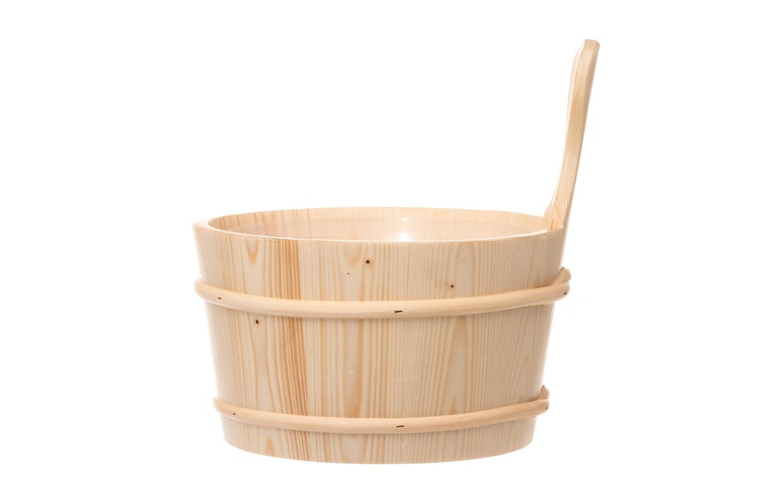 Rento Houten Sauna emmer, lepel en 500 ml Eucalyptus opgietmiddel - Licht