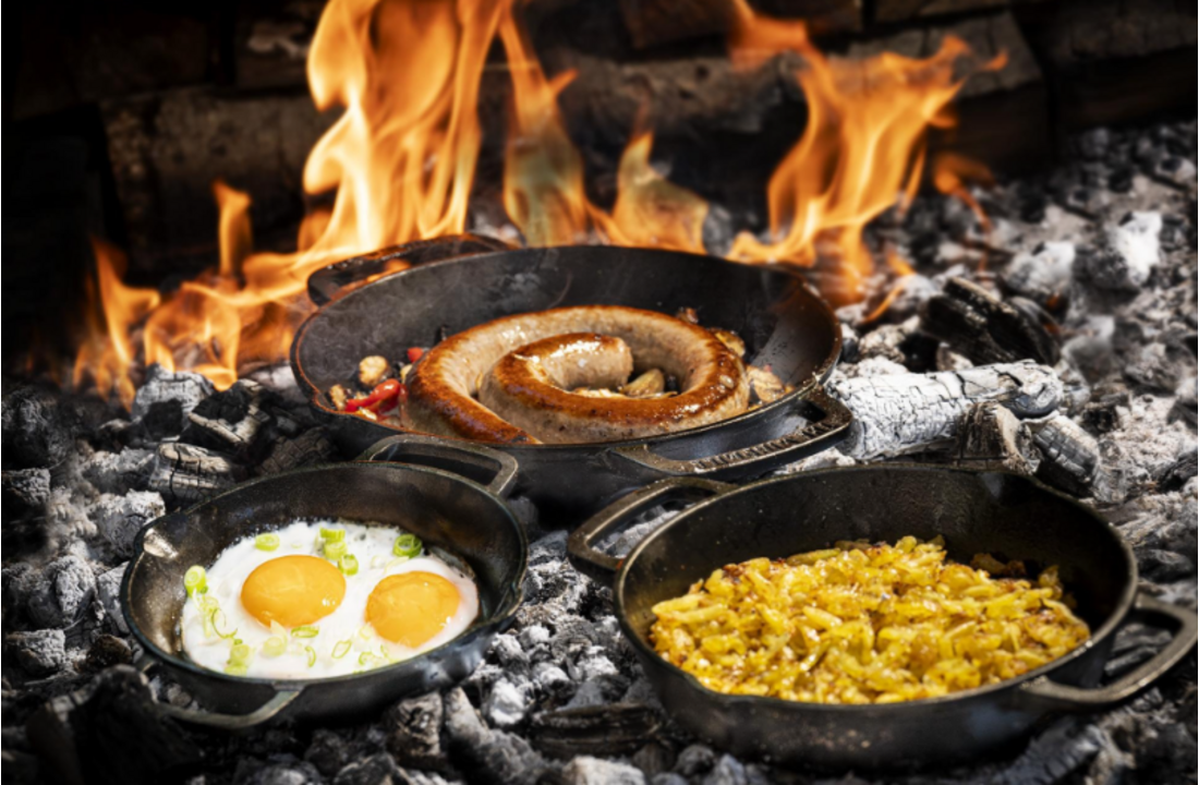 The Windmill gietijzeren skillet 2 handvaten L