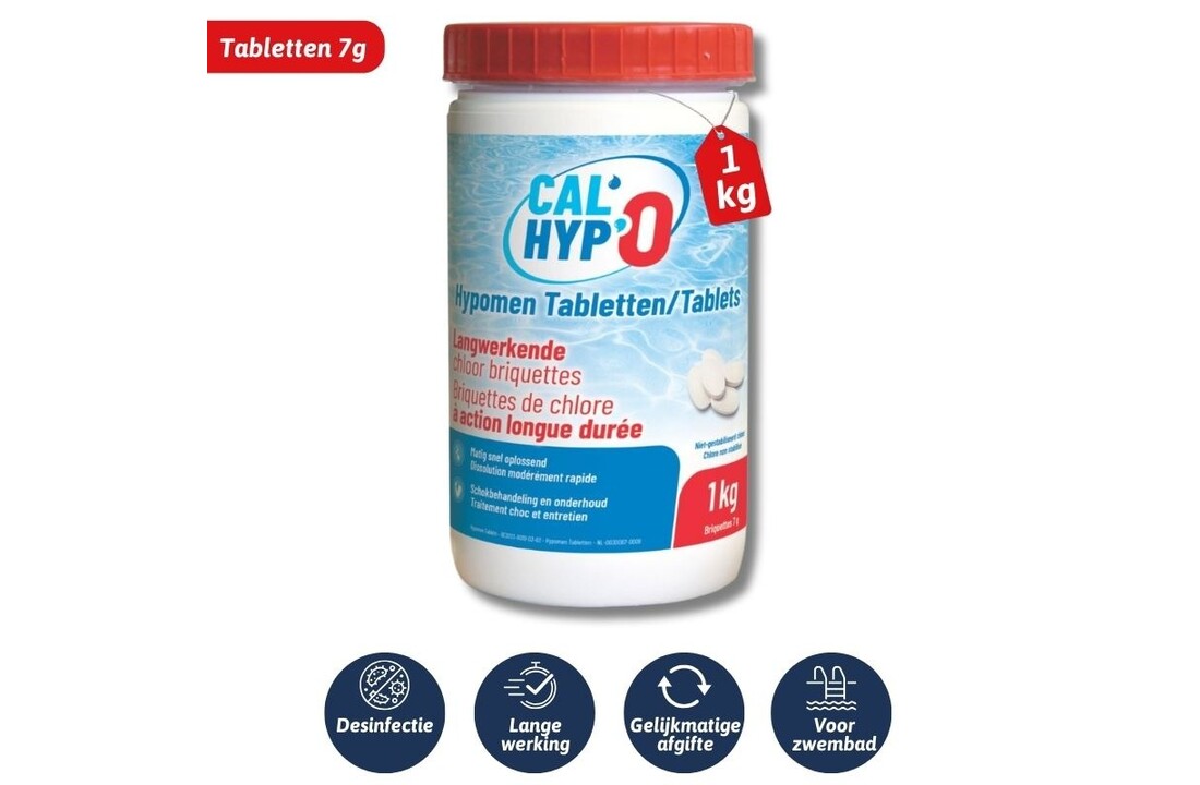 Cal’Hyp'O Hypomen Chloor tabletten 7 gram - 1kg
