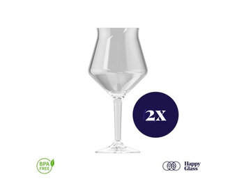 HappyGlass The Baron Bier/Sangria Glas- Set van 2 Kunststof Glazen 400 ml
