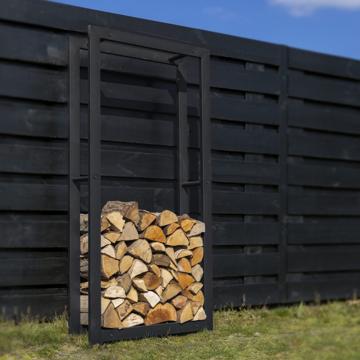Fancy Flames Houtopslag Zwart L
