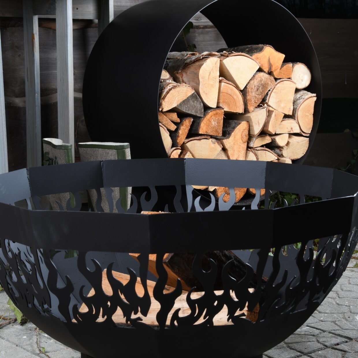 Fancy Flames Houtopslag Rond