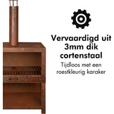 Terraskachel met houtopslag L - Vuurhaard roest