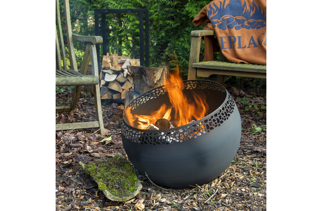 Fancy Flames Zwarte Vuurbal met  Stippen