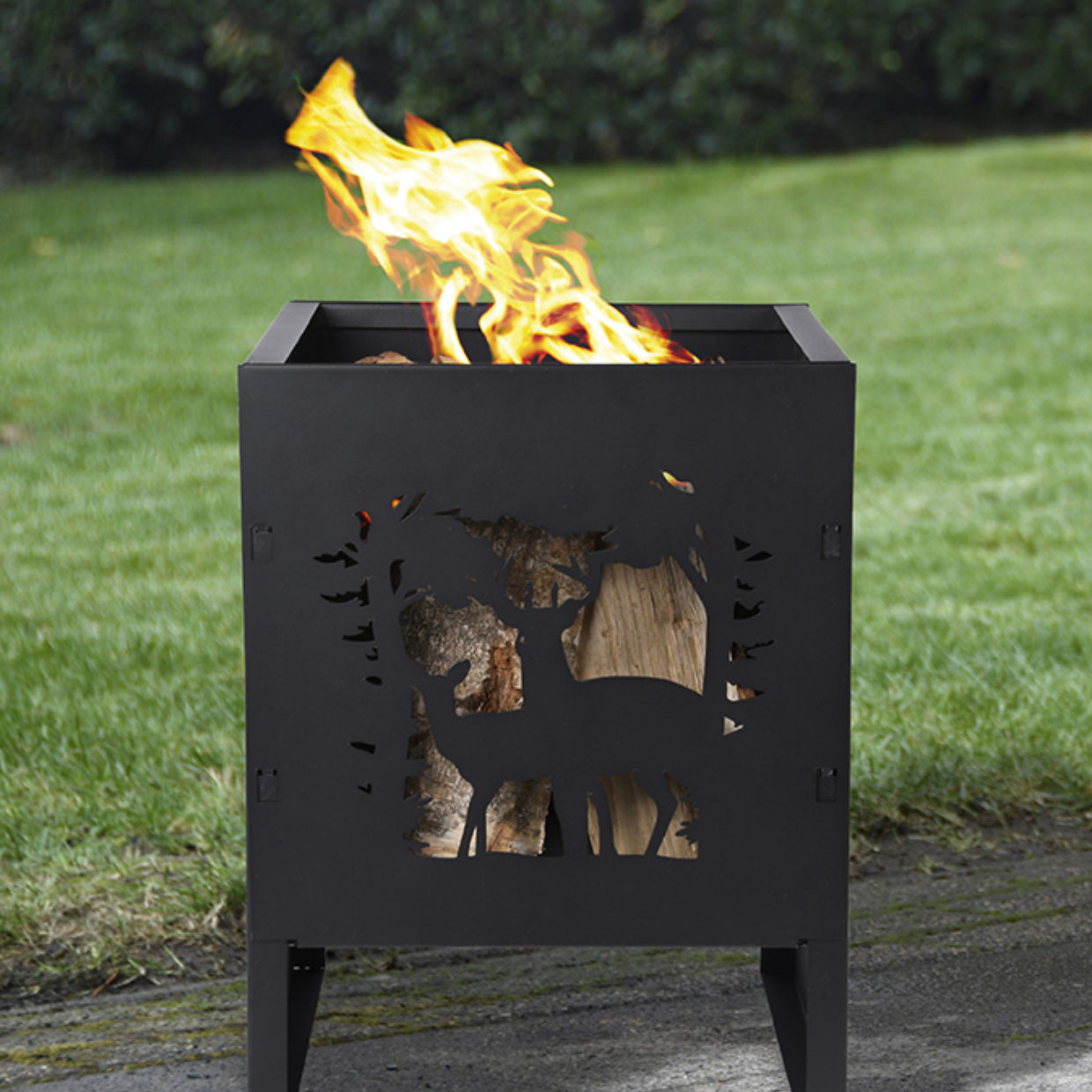 Fancy Flames Vierkante Vuurkorf Herten
