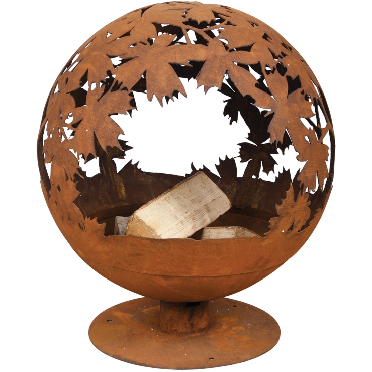 Fancy Flames Ronde Vuurschaal Roest Lasercut Bladeren