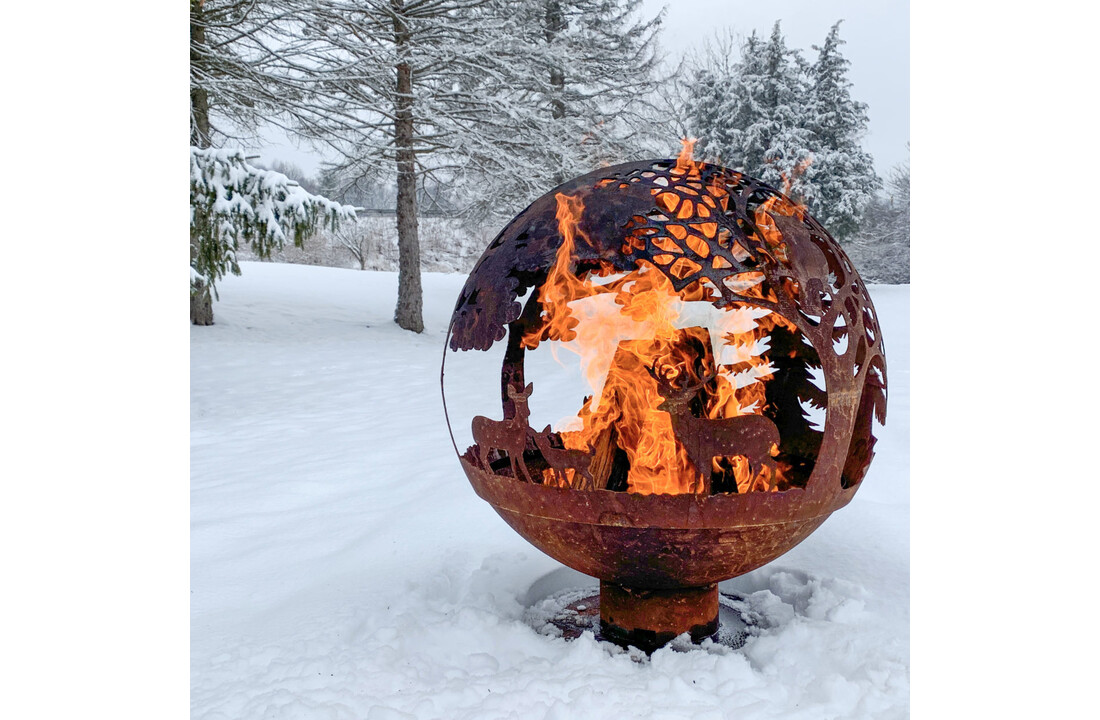 Fancy Flames Roest Vuurbal Lasercut Ø 58 cm
