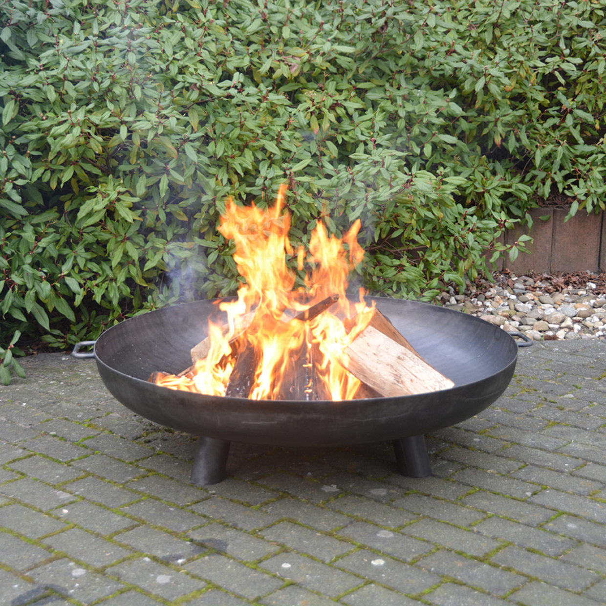 Fancy Flames Ronde Vuurschaal met Handvat en Pootjes