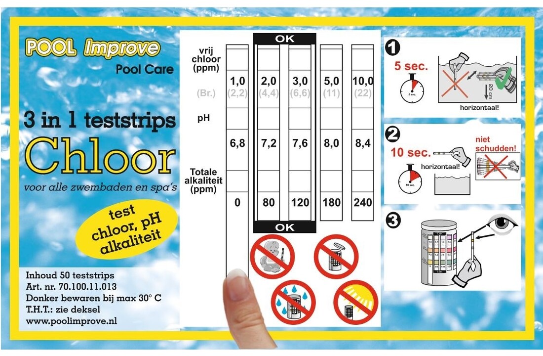 Pool improve teststrips 3 in 1 - 50st