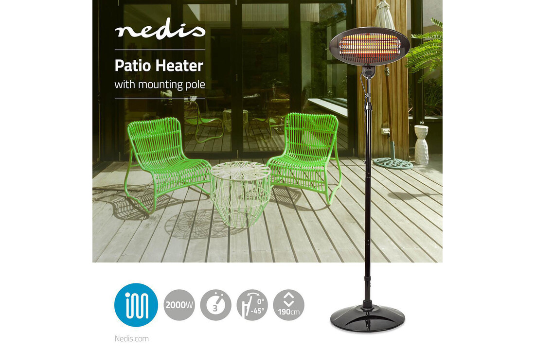 Nedis Patio verwarmer inclusief bevestigingspaal
