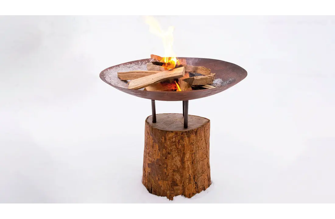 Redfire handmade vuur pit logger houten basis