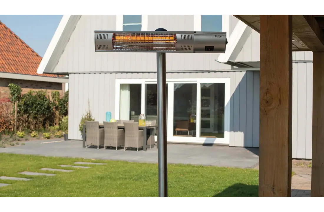 Sunred terrasverwarmer Ultra Zilver staand
