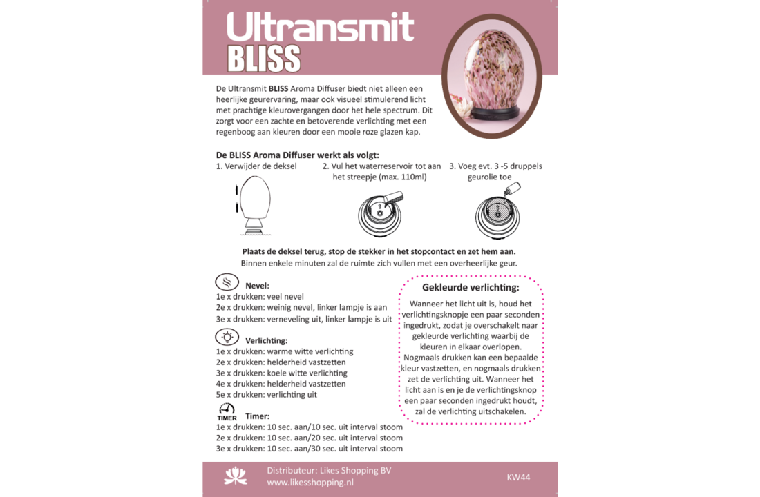 Ultransmit Aroma Diffuser BLISS