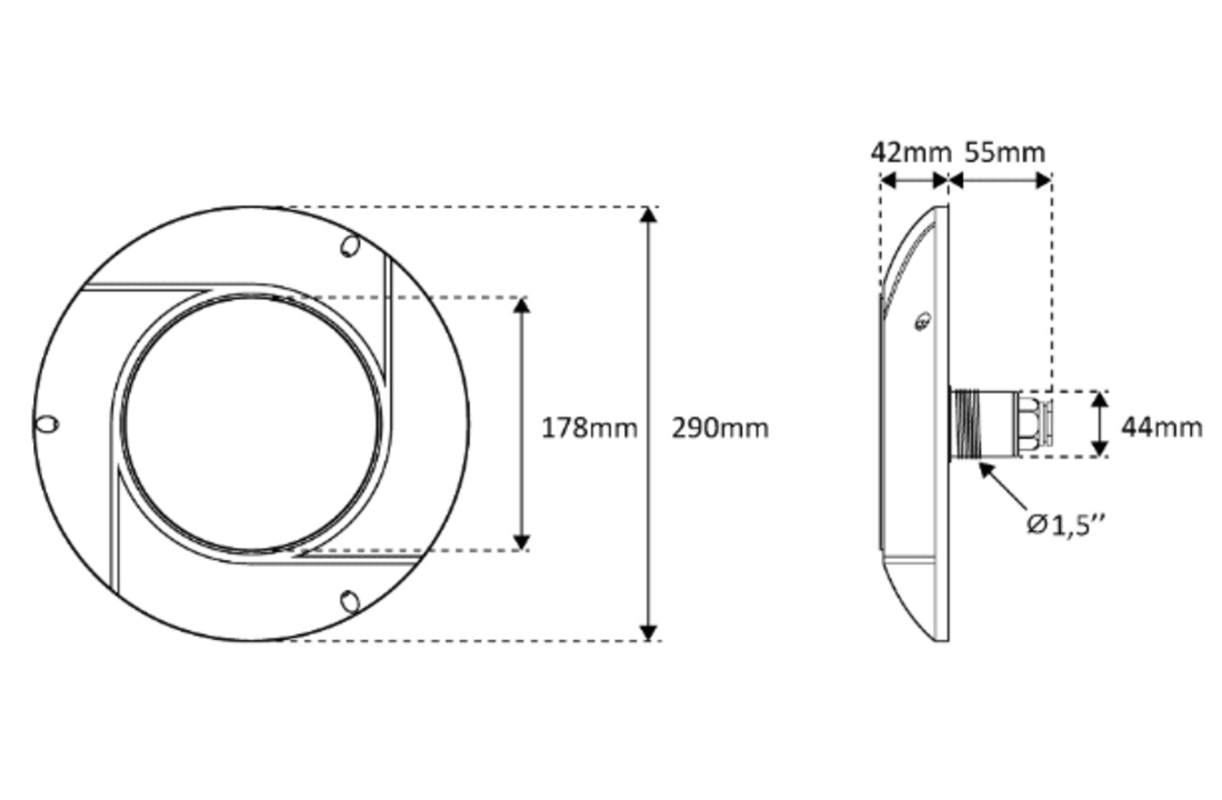 Seamaid zwembadlamp - koud wit - plat model