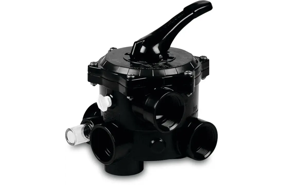 Praher 6-weg klep 1 1/2" binnendraad zwart