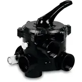 Praher 6-weg klep 1 1/2" binnendraad zwart