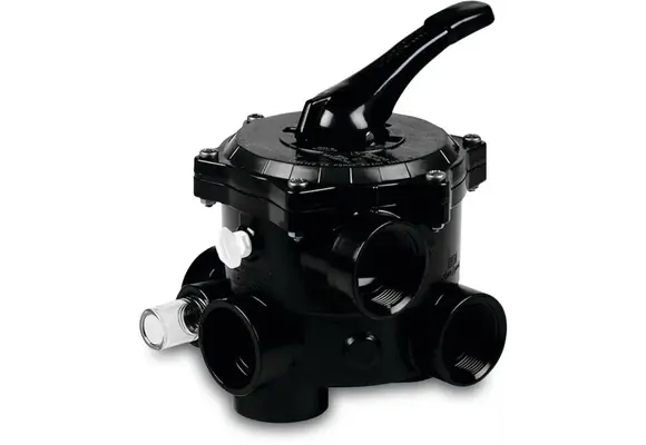 Praher 6-weg klep 1 1/2" binnendraad zwart