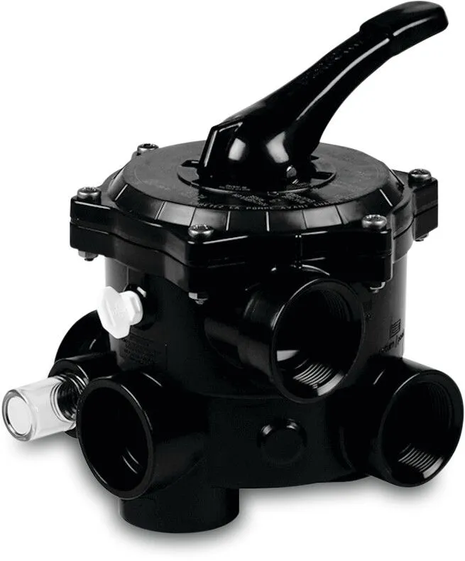 Praher 6-weg klep 1 1/2" binnendraad zwart