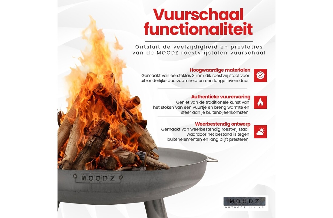 MOODZ vuurschaal RVS