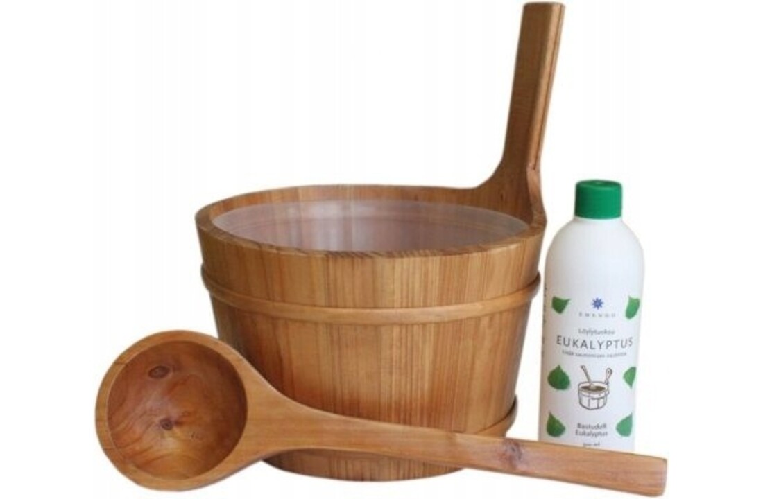 Emendo Sauna emmer, lepel en 500 ml Euca opgietmiddel  - Licht
