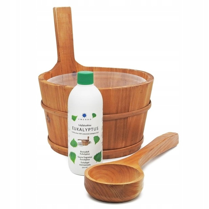 Emendo Sauna emmer, lepel en 500 ml Euca opgietmiddel  - Licht
