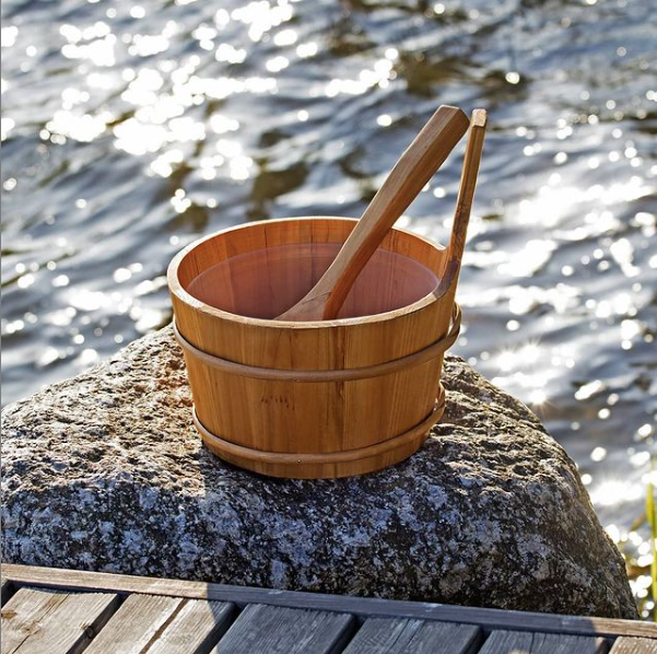 Emendo Sauna emmer, lepel en 500 ml Euca opgietmiddel  - Licht