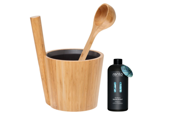 Rento Sauna Bamboe Set - Emmer + Lepel + Geur