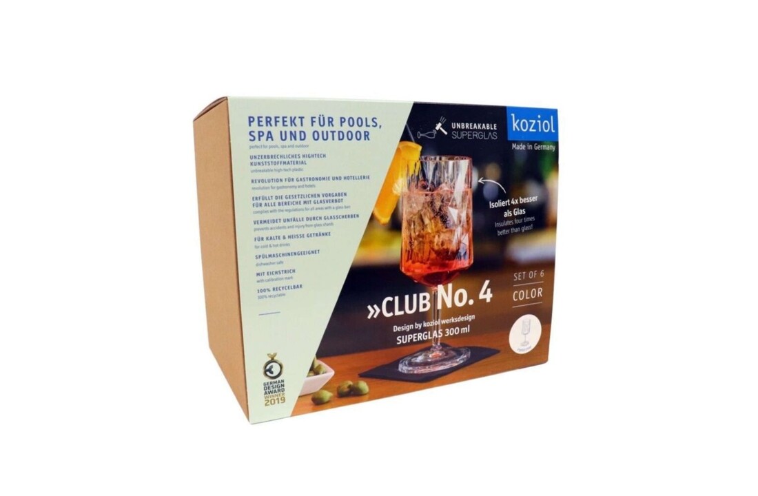 Koziol superglas club No.04 wijnglas 300 ml set van 6 stuks